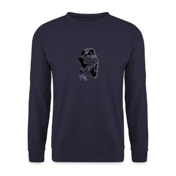 Smooth-haired dachshund - Unisex Sweatshirt - navy - Front - Alina (178cm) & Michal (187cm)