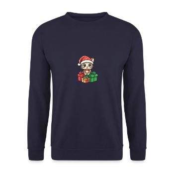 Cadeaux de bande dessinée de Noël pour chats - Sweat-shirt Unisexe - marine - Devant - Alina (178cm) & Michal (187cm)