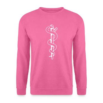 Äskulapstab weiß | Rod of Asclepius white - Unisex Pullover - Pink - Vorne