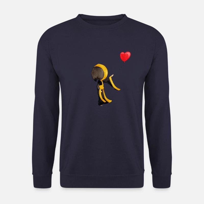 Münchner Kindl mit Luftballon in Herzform - Unisex Pullover - Navy