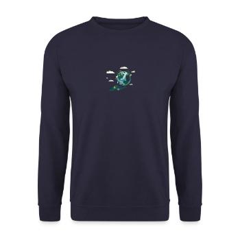 Nachhaltige Welt - Unisex Pullover - Navy - Vorne - Alina (178cm) & Michal (187cm)