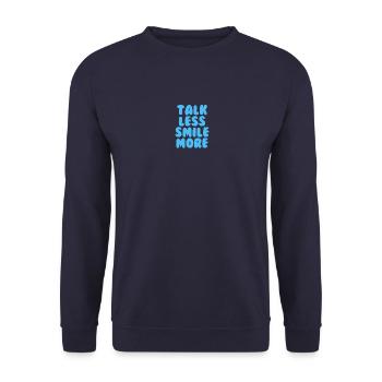 Talk less smile more light blue - Unisex Sweatshirt - navy - Front - Alina (178cm) & Michal (187cm)