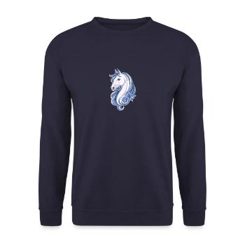 Cute Horse - Unisex Sweatshirt - navy - Front - Alina (178cm) & Michal (187cm)