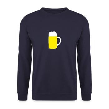 Funny Mallorca Beer Glass LOGO, Booze Beer Shirt - Unisex Sweatshirt - navy - Front - Alina (178cm) & Michal (187cm)