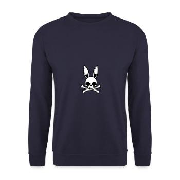 Hase Kopf Totenkopf Skull - Unisex Pullover - Navy - Vorne - Alina (178cm) & Michal (187cm)