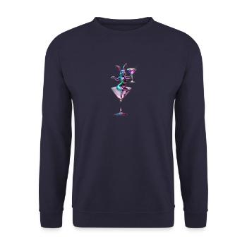 Cosmo Rabbit - Unisex Pullover - Navy - Vorne - Alina (178cm) & Michal (187cm)