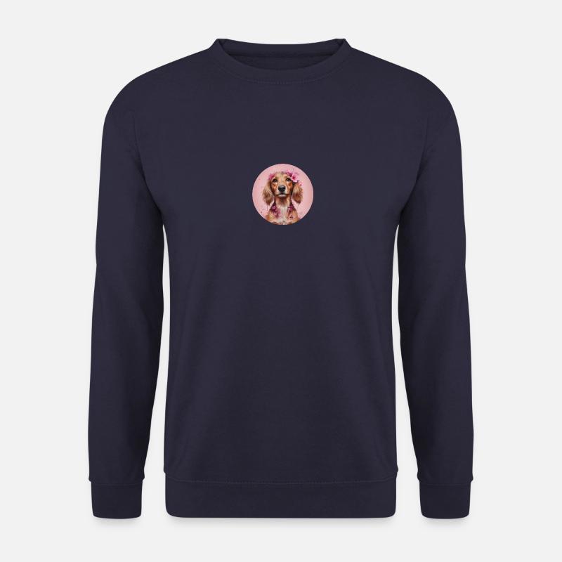 Rosa Dackel - Unisex Pullover - Navy