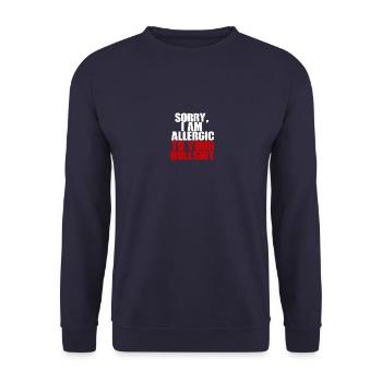 Désolé, je suis allergique à vos conneries [blanc] - Sweat-shirt Unisexe - marine - Devant - Alina (178cm) & Michal (187cm)