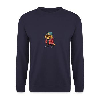 Golden Retriever Dog Winter Funny - Unisex Sweatshirt - navy - Front - Alina (178cm) & Michal (187cm)
