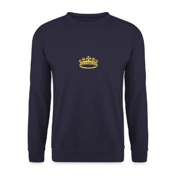 Goldene Krone 05 - Unisex Pullover - Navy - Vorne - Alina (178cm) & Michal (187cm)