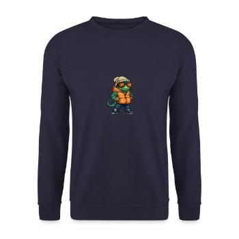 Bande dessinée d’hiver caméléon - Sweat-shirt Unisexe - marine - Devant - Alina (178cm) & Michal (187cm)