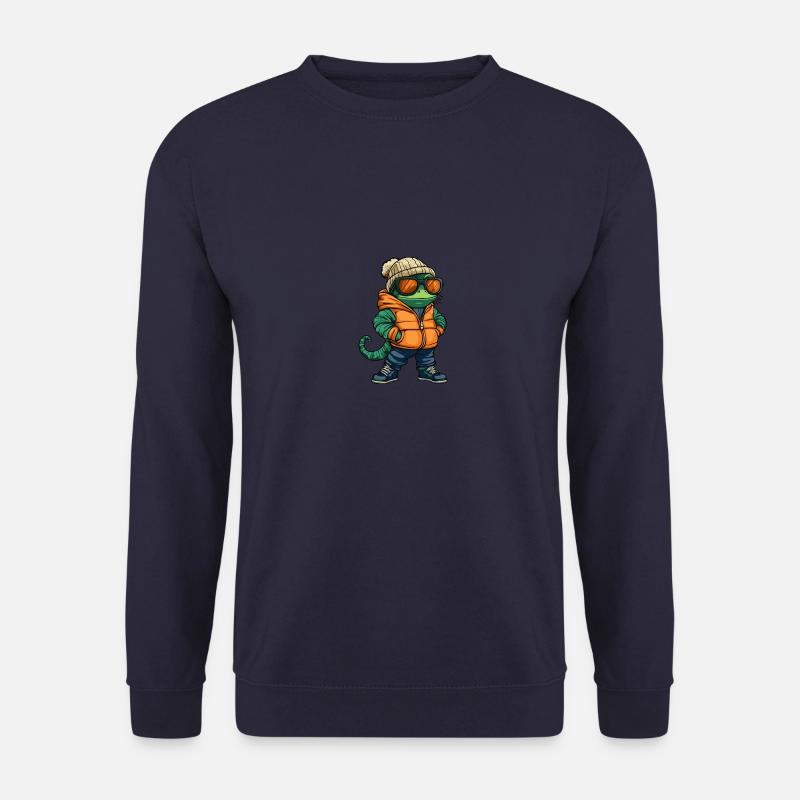 Chameleon Winter Comic - Unisex Pullover - Navy