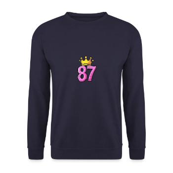 87 Numéro Jersey Couronne - Sweat-shirt Unisexe - marine - Devant - Alina (178cm) & Michal (187cm)