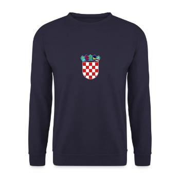 Kroatisches Wappen - Unisex Pullover - Navy - Vorne - Alina (178cm) & Michal (187cm)