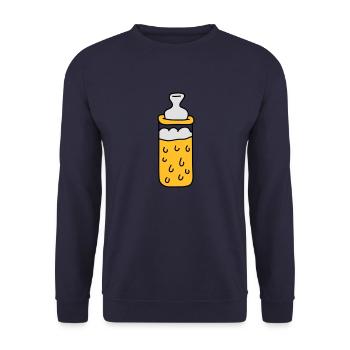Baby Beer Bottle - Unisex Pullover - Navy - Vorne - Alina (178cm) & Michal (187cm)