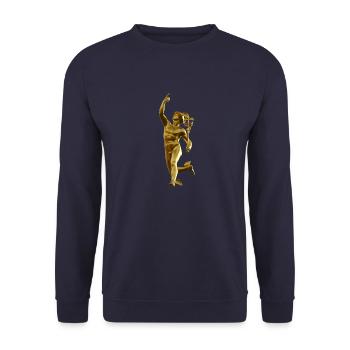 HERMES-STATUE - Unisex Pullover - Navy - Vorne - Alina (178cm) & Michal (187cm)