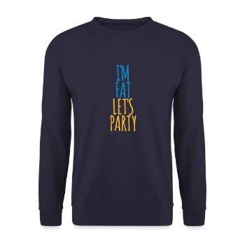 im fat lets party - Unisex Pullover - Navy - Vorne - Alina (178cm) & Michal (187cm)
