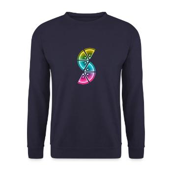 colored lemon slices - Unisex Sweatshirt - navy - Front - Alina (178cm) & Michal (187cm)