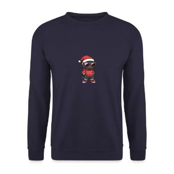 Chat Noël Cool Noël - Sweat-shirt Unisexe - marine - Devant - Alina (178cm) & Michal (187cm)