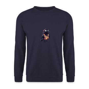 Rabe Krähe Comic Cool Sommer - Unisex Pullover - Navy - Vorne - Alina (178cm) & Michal (187cm)