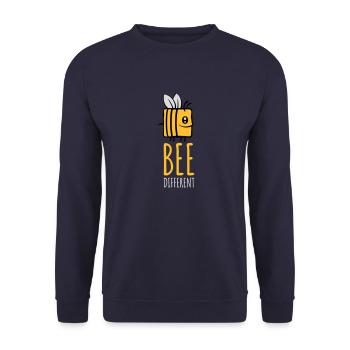 bee different Spruch Quote - Unisex Sweatshirt - navy - Front - Alina (178cm) & Michal (187cm)