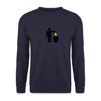 Trash Heart Man / Recycle Heart - Unisex Pullover - Navy - Vorne - Alina (178cm) & Michal (187cm)