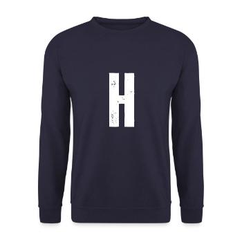 H - Unisex Sweatshirt - navy - Front - Alina (178cm) & Michal (187cm)
