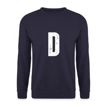 D - Unisex Sweatshirt - navy - Front - Alina (178cm) & Michal (187cm)