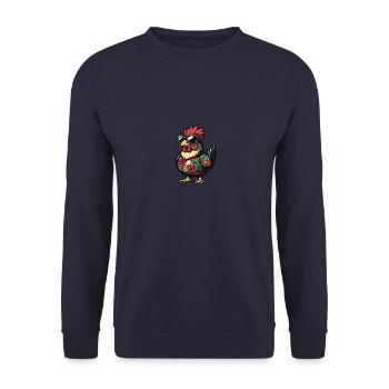 Poulet Bande Dessinée Cool Été - Sweat-shirt Unisexe - marine - Devant - Alina (178cm) & Michal (187cm)