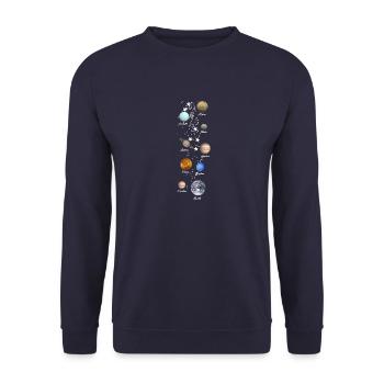 planeten,sonnensystem,merkur,mars,erde,planet - Unisex Pullover - Navy - Vorne - Alina (178cm) & Michal (187cm)