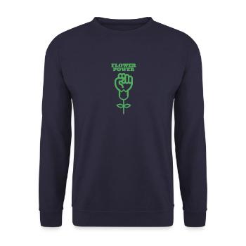 Flower Power - Unisex Pullover - Navy - Vorne - Alina (178cm) & Michal (187cm)
