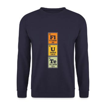 Flute Physics Elements - Unisex Pullover - Navy - Vorne - Alina (178cm) & Michal (187cm)