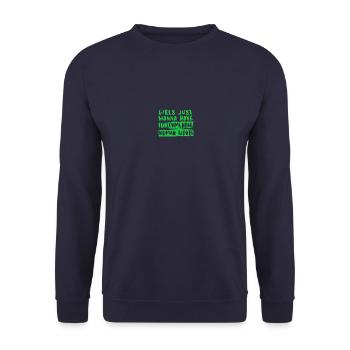 FunDamental Rights green - Unisex Pullover - Navy - Vorne - Alina (178cm) & Michal (187cm)