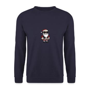 Santa Claus Cool Santa Rocker - Unisex Sweatshirt - navy - Front - Alina (178cm) & Michal (187cm)