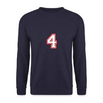 NUMMER VIER NUMBER FOUR LUCKY NUMBER GLÜCKSZAHL - Unisex Sweatshirt - navy - Front - Alina (178cm) & Michal (187cm)