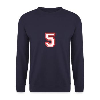 LUCKY NUMBER FIVE 5 NUMBER LUCKY NUMBER SPORT RUGBY - Unisex Sweatshirt - navy - Front - Alina (178cm) & Michal (187cm)