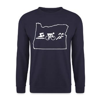 Triathlet Sport-Grafik - Unisex Pullover - Navy - Vorne - Alina (178cm) & Michal (187cm)