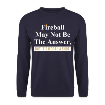Fireball Quote Graphic - Unisex Sweatshirt - navy - Front - Alina (178cm) & Michal (187cm)