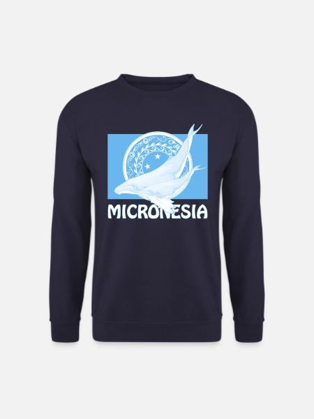 Flagge Mikronesiens und Buckelwale - Unisex Pullover - Navy
