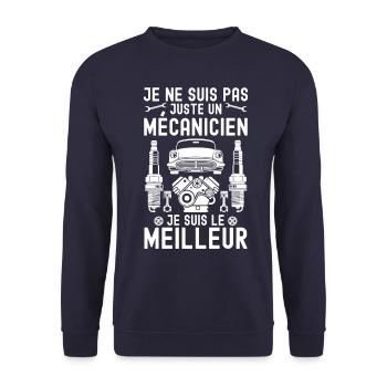 meilleur mécanicien 2 - Sweat-shirt Unisexe - marine - Devant - Alina (178cm) & Michal (187cm)