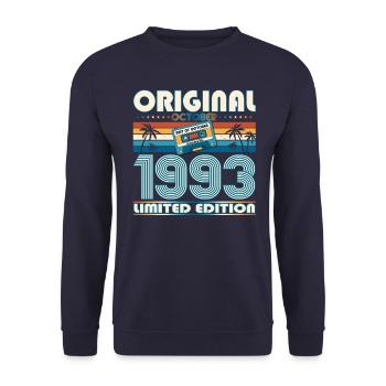 30th Birthday Retro Cassette Best of Octobre 1993 - Sweat-shirt Unisexe - marine - Devant - Alina (178cm) & Michal (187cm)