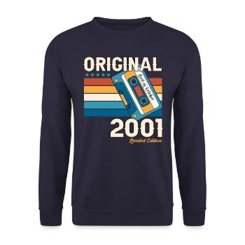 22e anniversaire mari octobre millésime 2001 cassette - Sweat-shirt Unisexe - marine - Devant - Alina (178cm) & Michal (187cm)
