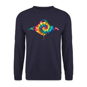 Mantarochen Tie Dye - Unisex Pullover - Navy - Vorne - Alina (178cm) & Michal (187cm)