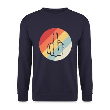 Fuck You, fuck you, fck u - Unisex Pullover - Navy - Vorne - Alina (178cm) & Michal (187cm)