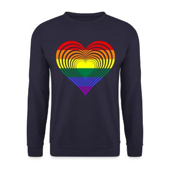 LGBTQ, Pride, Love is Love - Unisex Pullover - Navy - Vorne - Alina (178cm) & Michal (187cm)