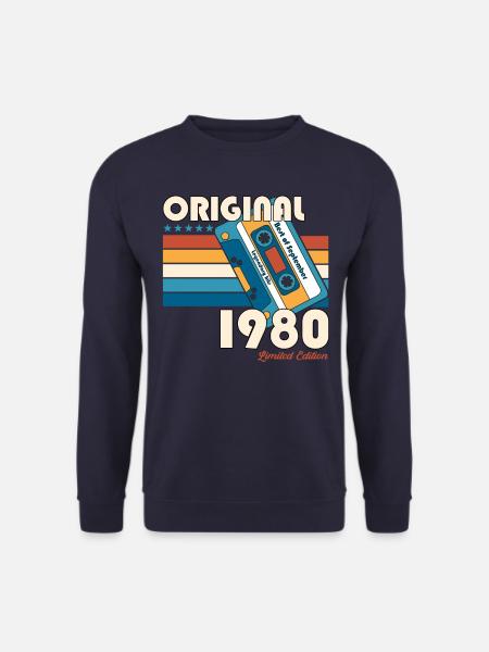 44. Geburtstag Vintage September 1980 Kassette 80 - Unisex Pullover - Navy