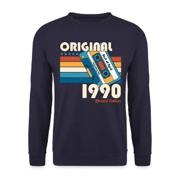 35ème anniversaire cadeau mari cassette avril 1990 - Sweat-shirt Unisexe - marine - Devant - Alina (178cm) & Michal (187cm)