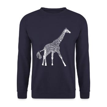 Giraffe weiß Struktur - Unisex Pullover - Navy - Vorne - Alina (178cm) & Michal (187cm)