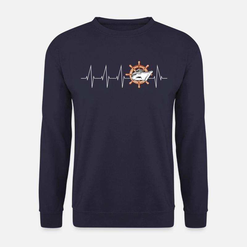Herzschlag Kreuzfahrt Schiff Geschenk Kreuzfahrer - Unisex Pullover - Navy
