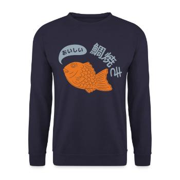 Taiyaki - Unisex Sweatshirt - navy - Front - Alina (178cm) & Michal (187cm)
